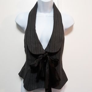 Worthington Vest Dark gray black stripes